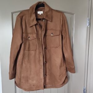 Brown Faux Suede Women's Jacket